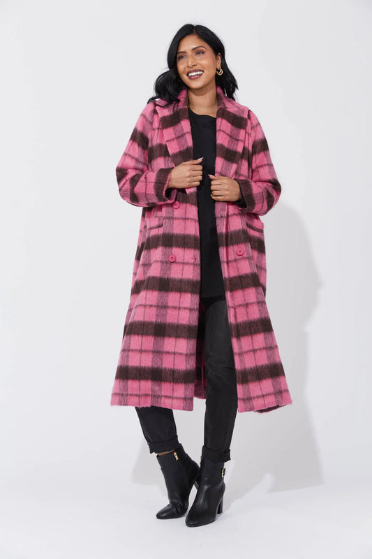 Daytona Coat in Hot Pink