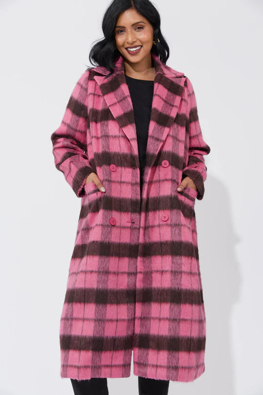 Daytona Coat in Hot Pink