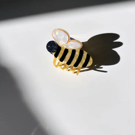 Hand-Painted Bee Claw Hair Clip