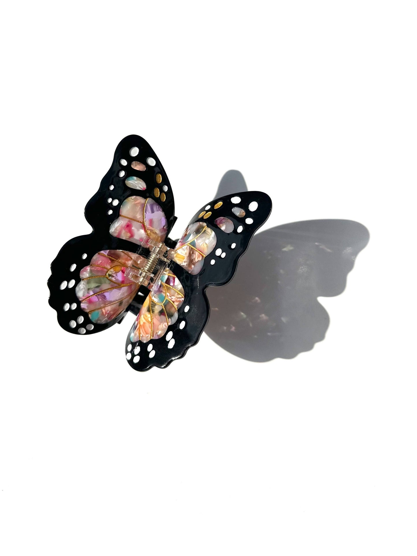 Red Hand-painted Limited Edition Monarch Butterfly Claw Clip