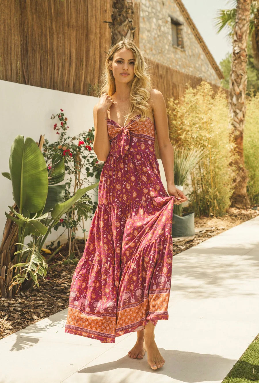 Merlot Print Bambi Maxi Dress