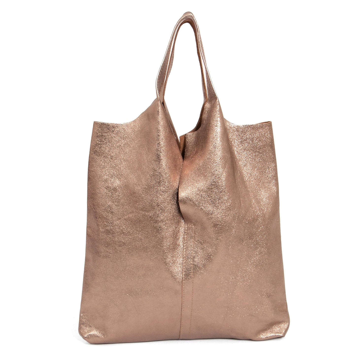 Paloma Italian Leather Shoulder Bag - Champagne, Metallic