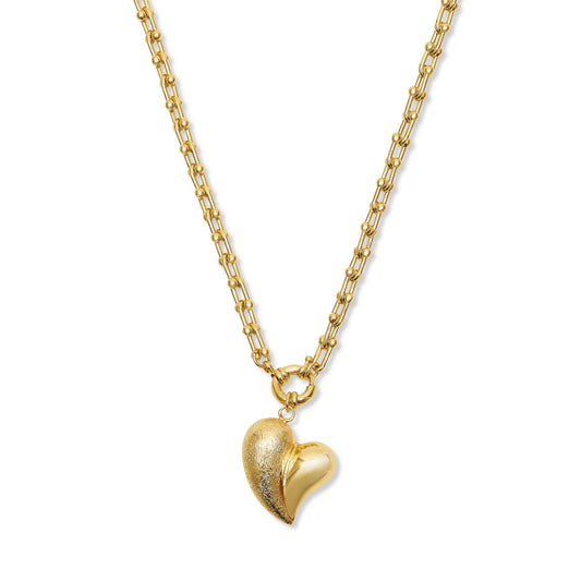 Amor Chunky Gold Heart Necklace