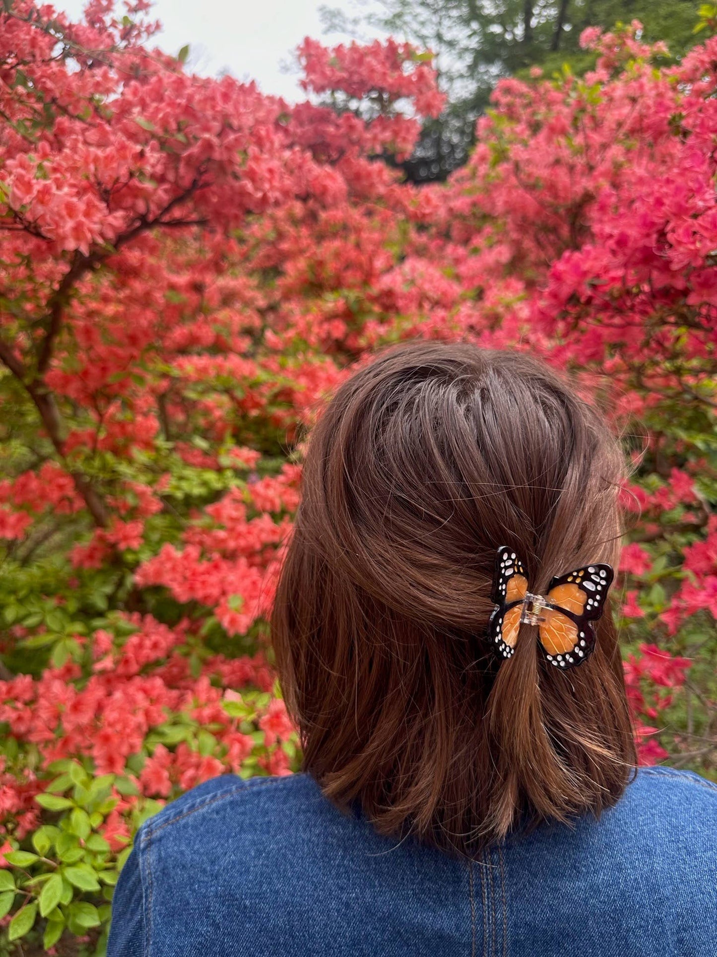 Hand-painted MINI Monarch Claw Hair Clip