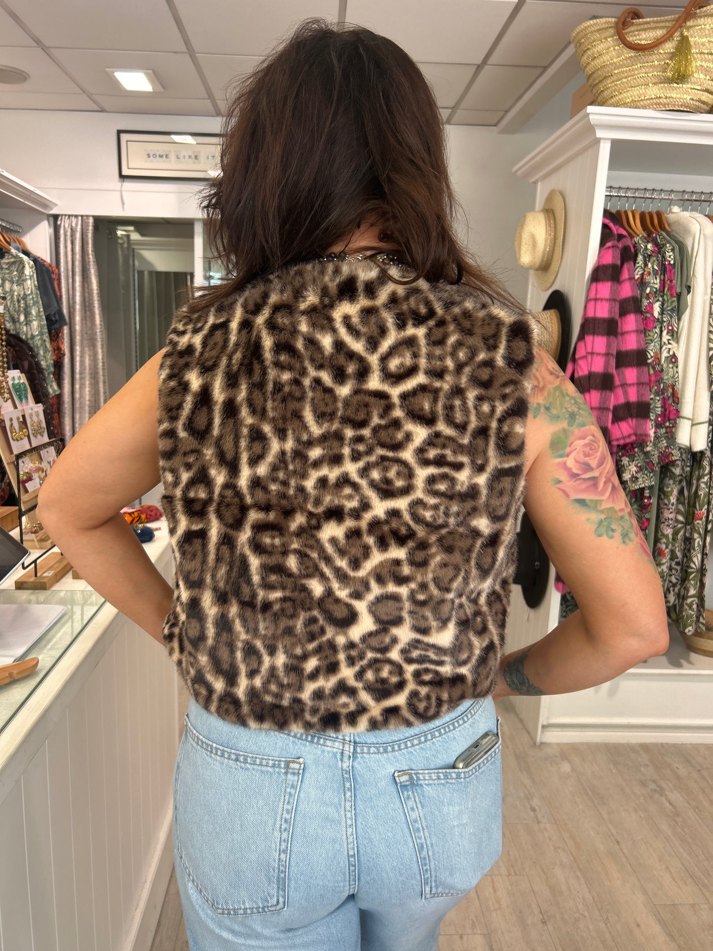 Edelweiss Gilet in Cream Leo