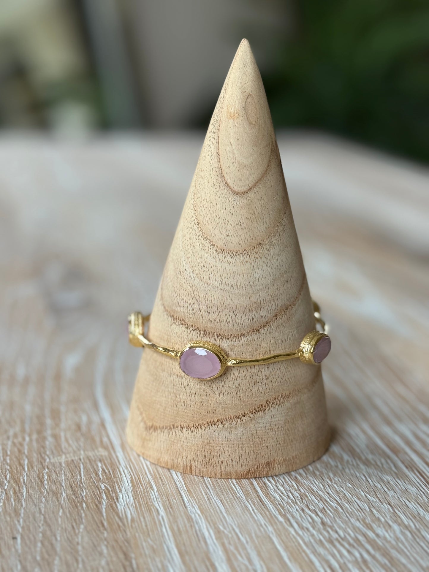 Gold Bracelet with Large Assorted Stones