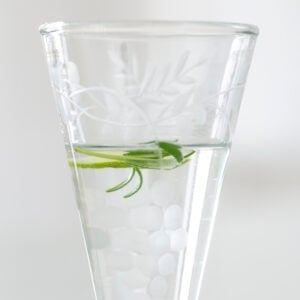 Prosecco Glass with Rambling Vine Etch