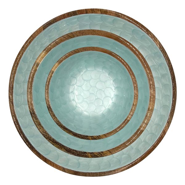 Medium Aqua Pearl Bowl - 25cm