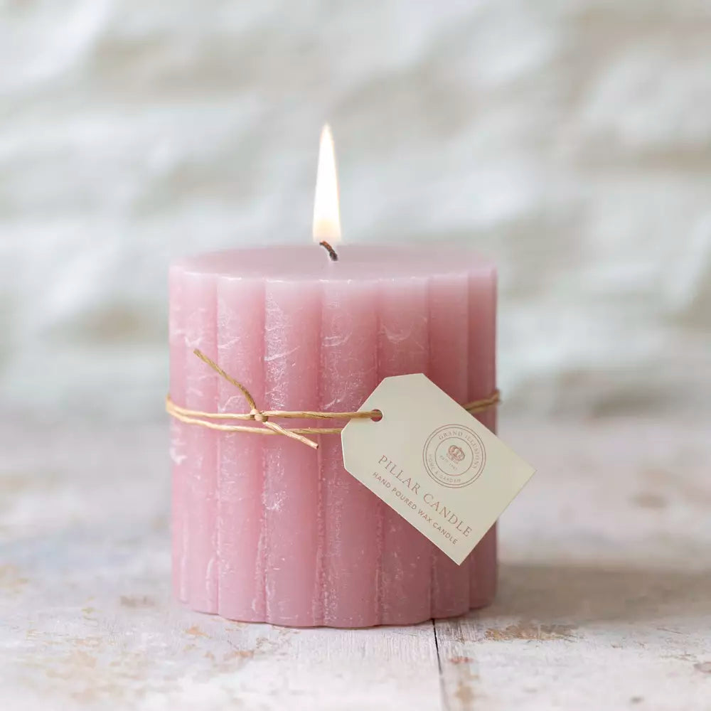 Rustic Scalloped Pillar Candle 70x75mm