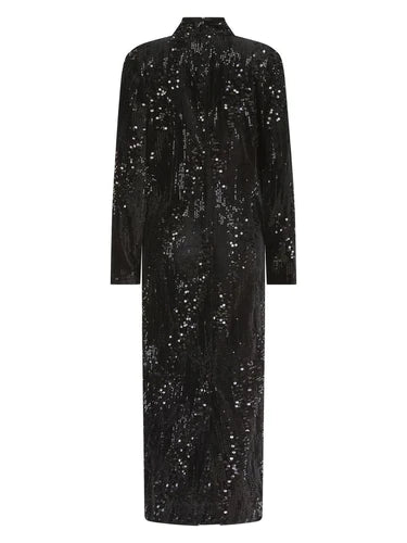 Aurora Dress in Black Sequin