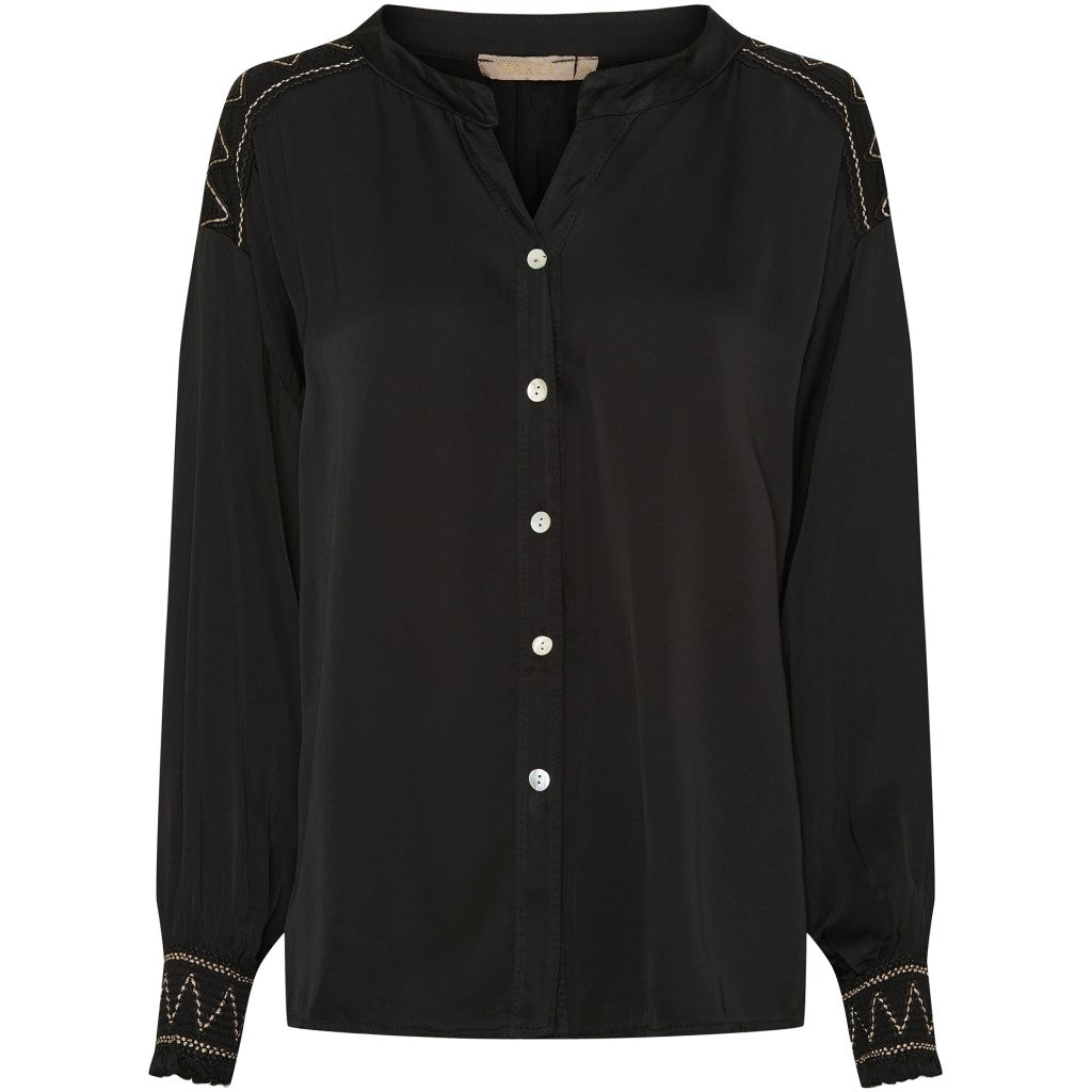 MdcElina Embroidered Blouse in Black