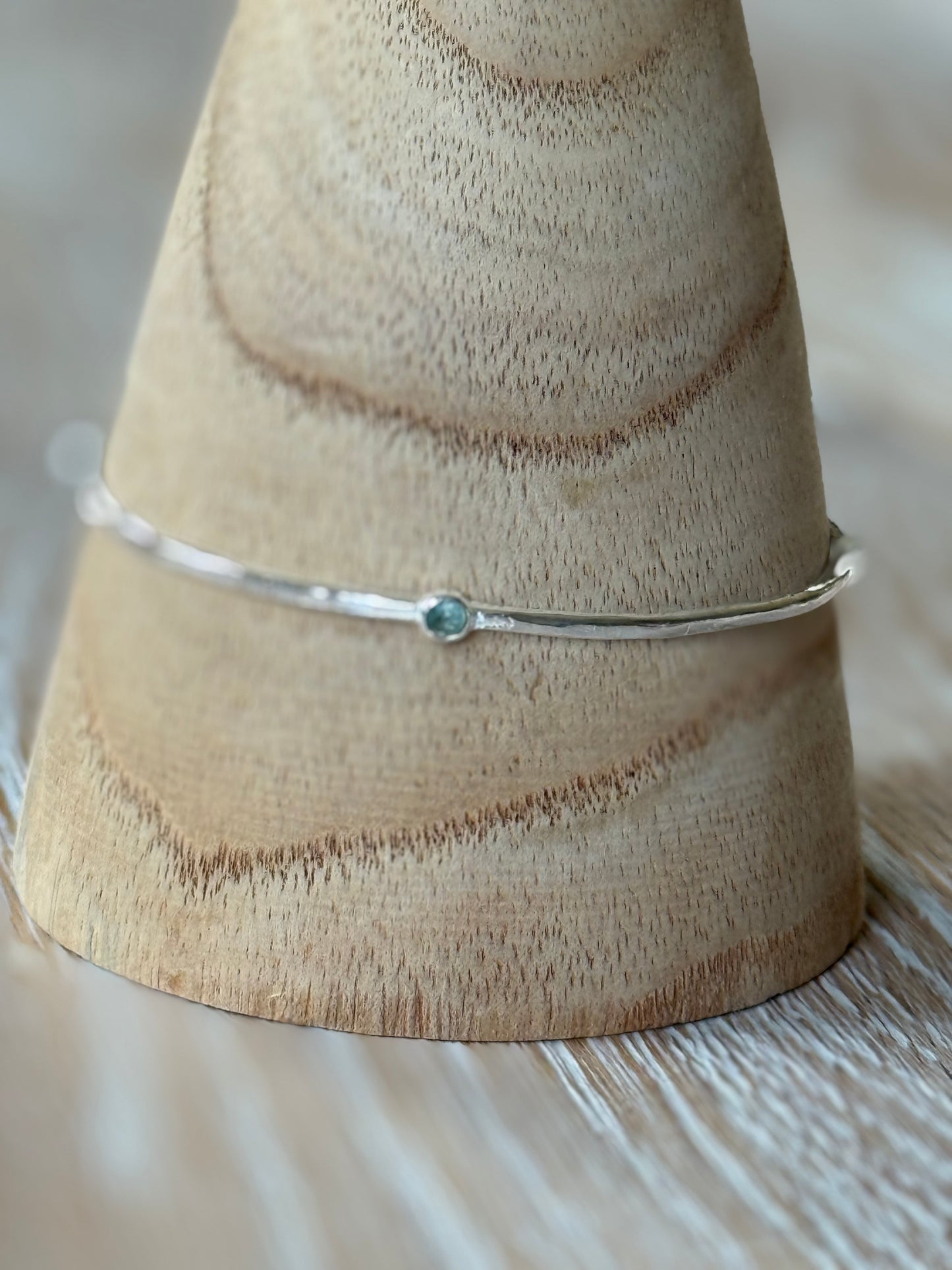 Silver Bracelet with Seed Assorted Stones