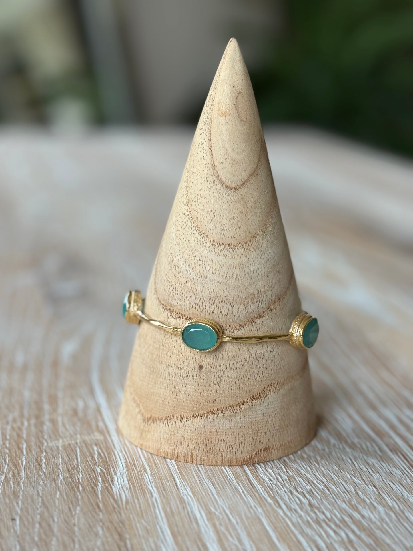 Gold Bracelet with Large Assorted Stones