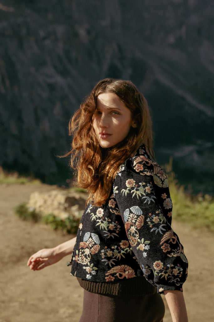 Floral Black Paddle Jacket