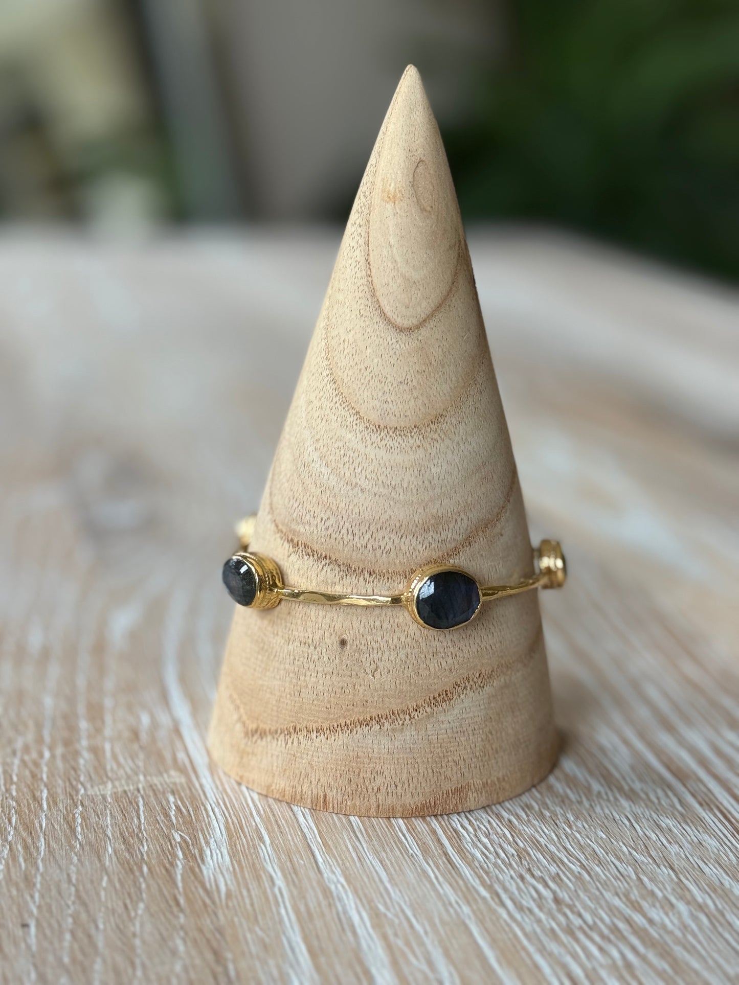 Gold Bracelet with Large Assorted Stones