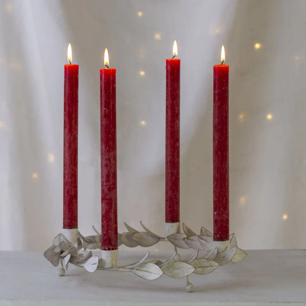 Advent Candle Wreath Vintage White