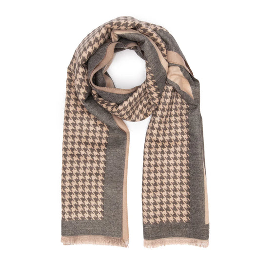 Winter Scarf Black Dog Tooth Check