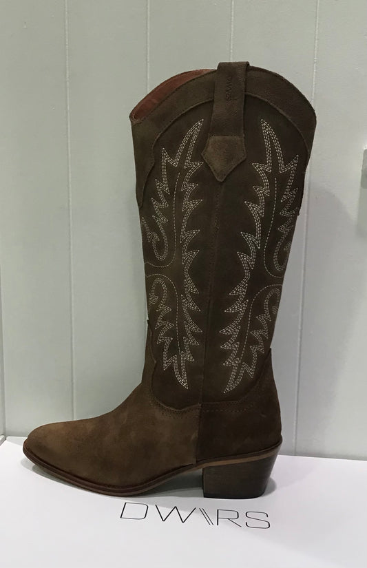 HONEY Tall Cowboy Boot in Brown