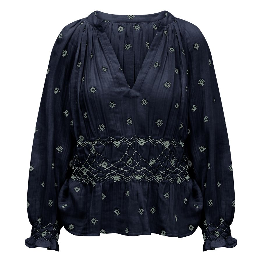 Tyri Waist Shirred Blouse