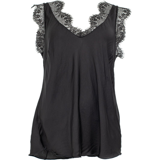 Lace Capped Sleeve in Black