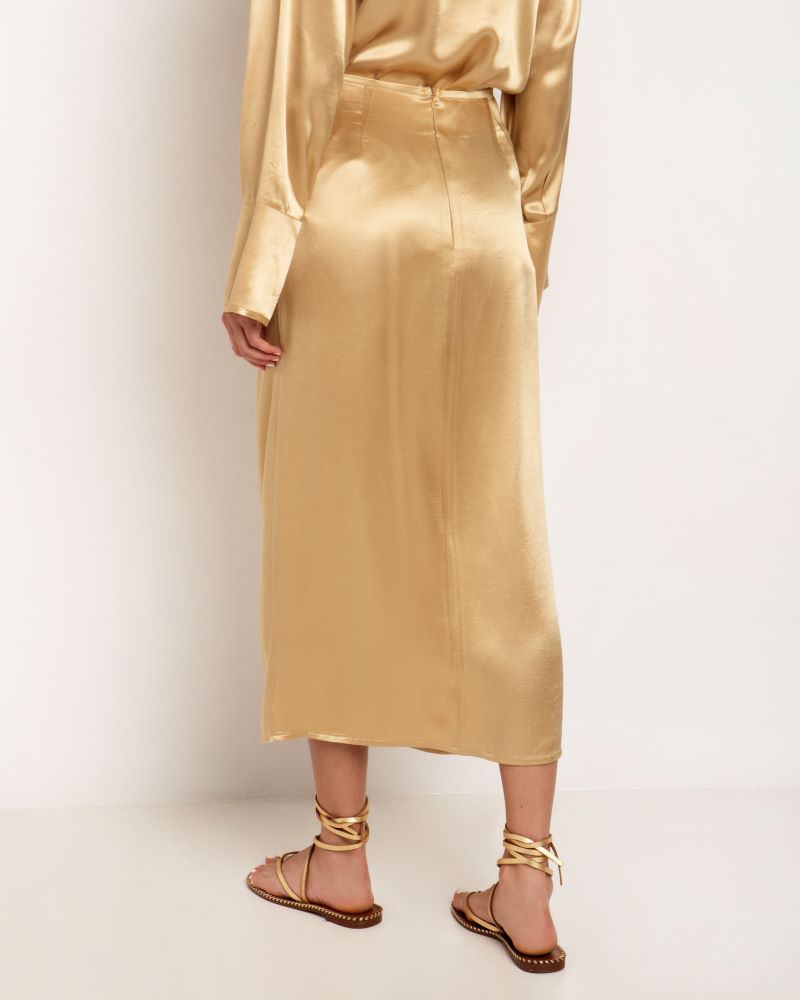 Long Sarong Skirt in Gold