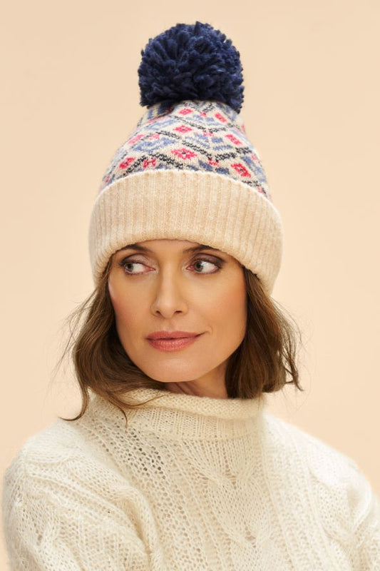 Kristi Bobble Hat in Cream