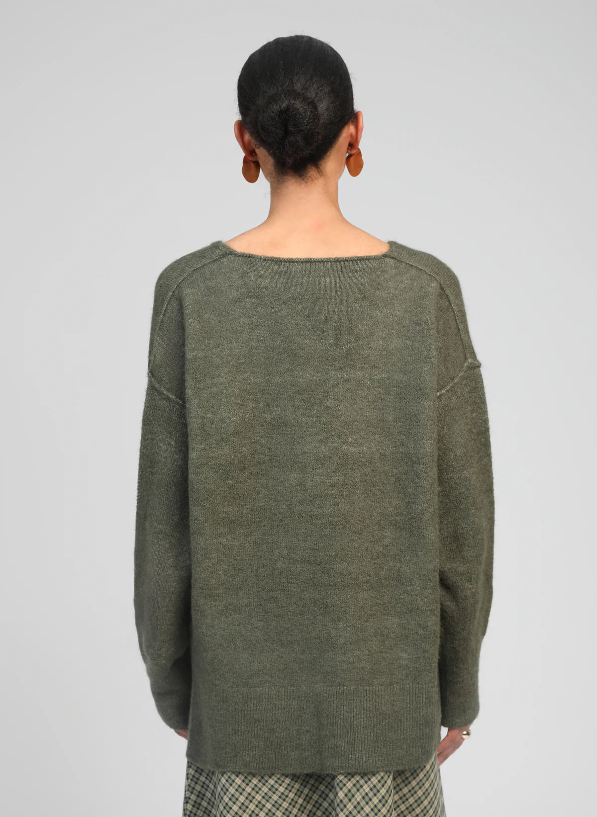 Livya V Neck Sweater in Khaki