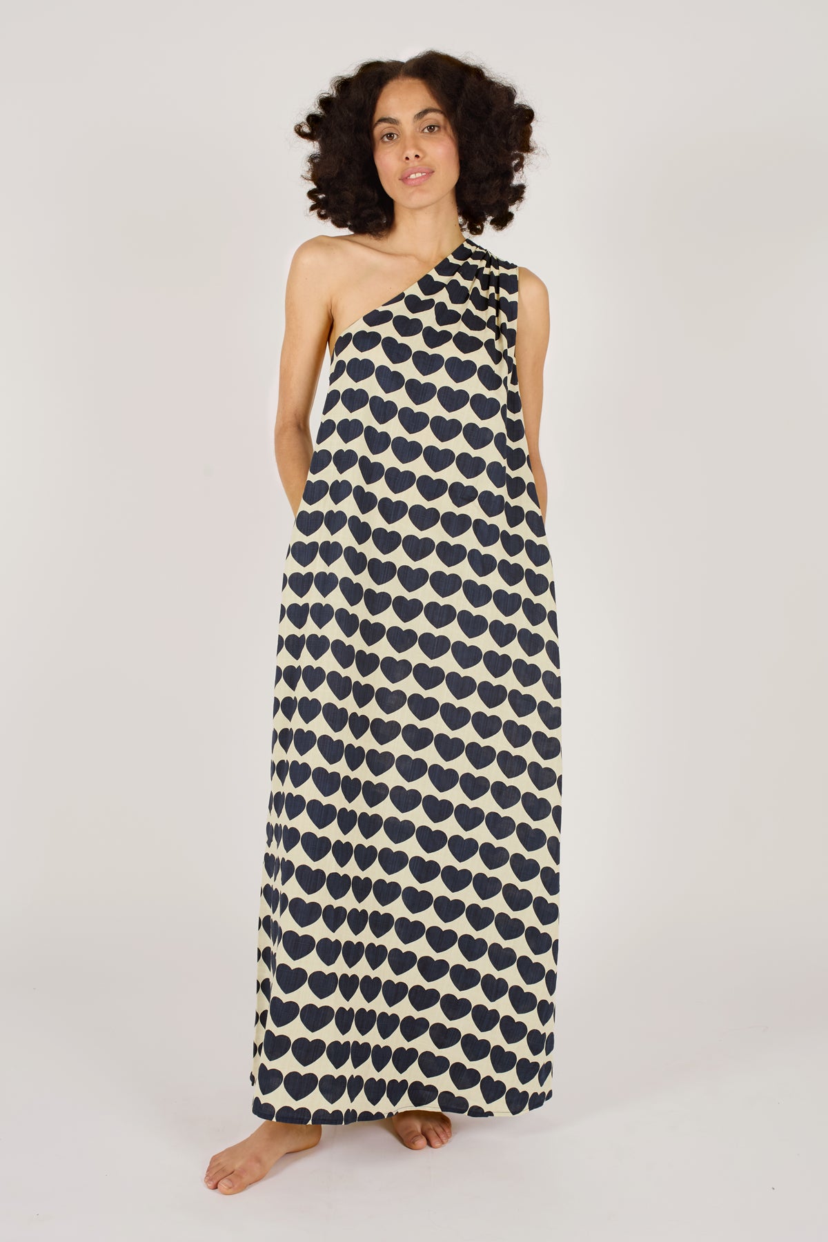 Gia Dress in Navy Hearts