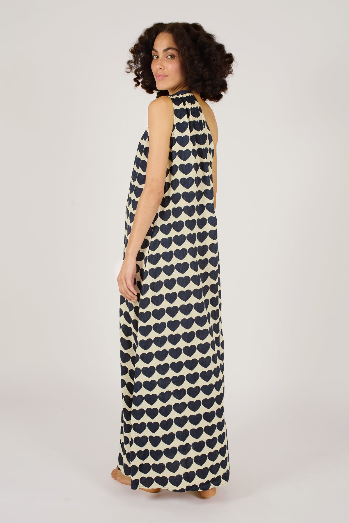 Gia Dress in Navy Hearts