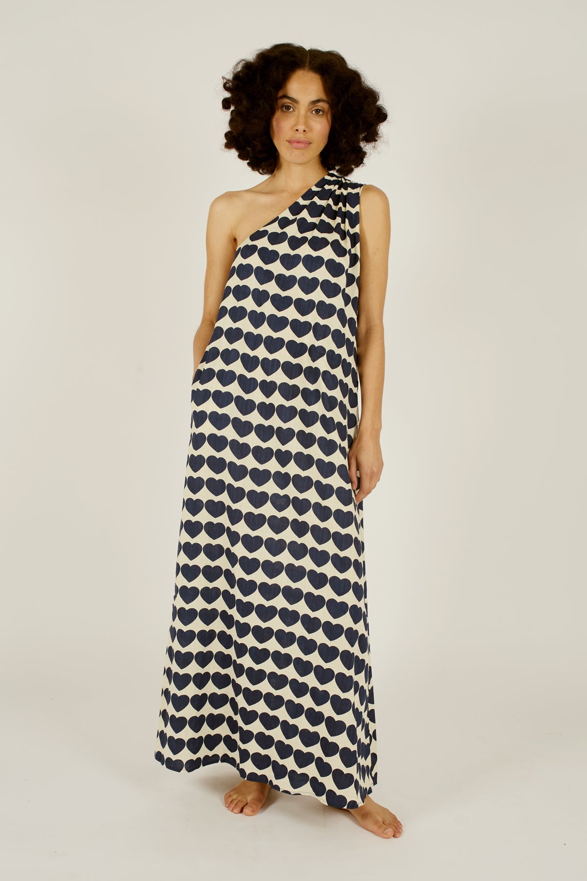 Gia Dress in Navy Hearts