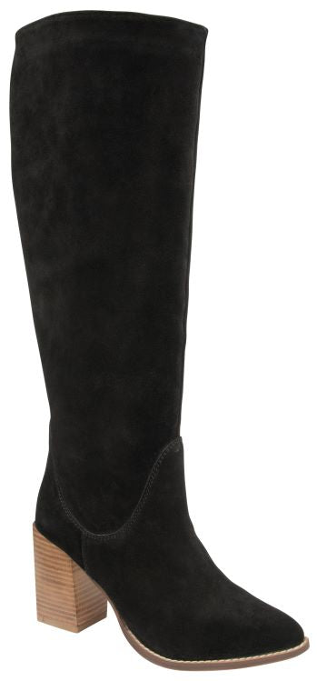 Black Suede Lumsden Heeled Knee High Boots