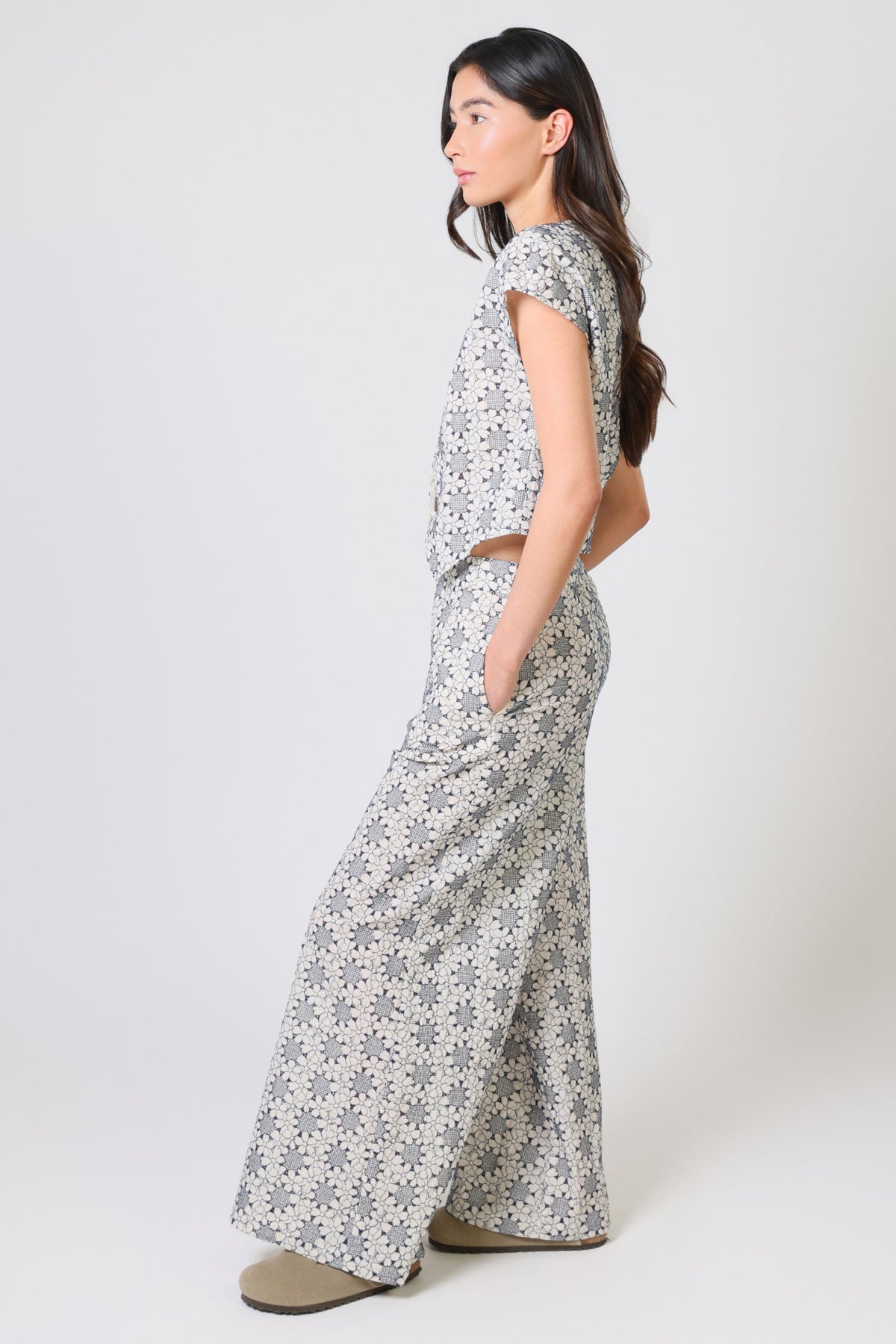 Miss Gatsby Daisy Top in Navy