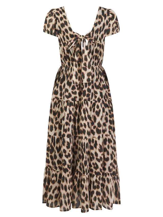 Martha Tiered Dress in Leopard