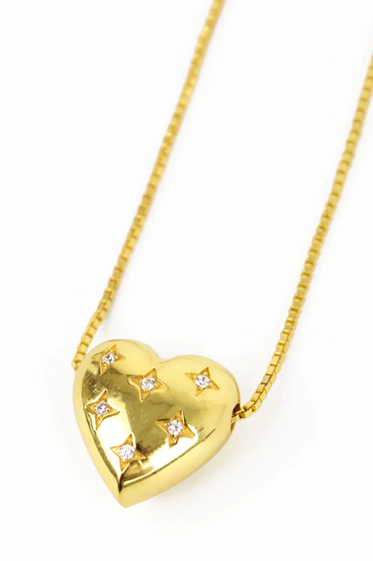 Chunky Heart Embossed Necklace