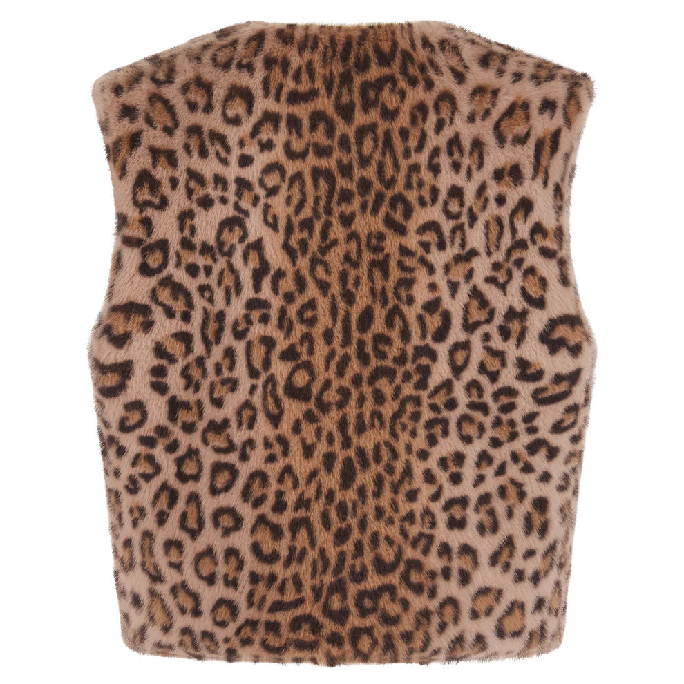 Edelweiss Gilet in Neutral Leopard