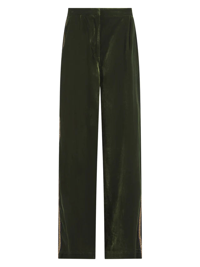 Phoenix Velvet Trousers in Luxe Green