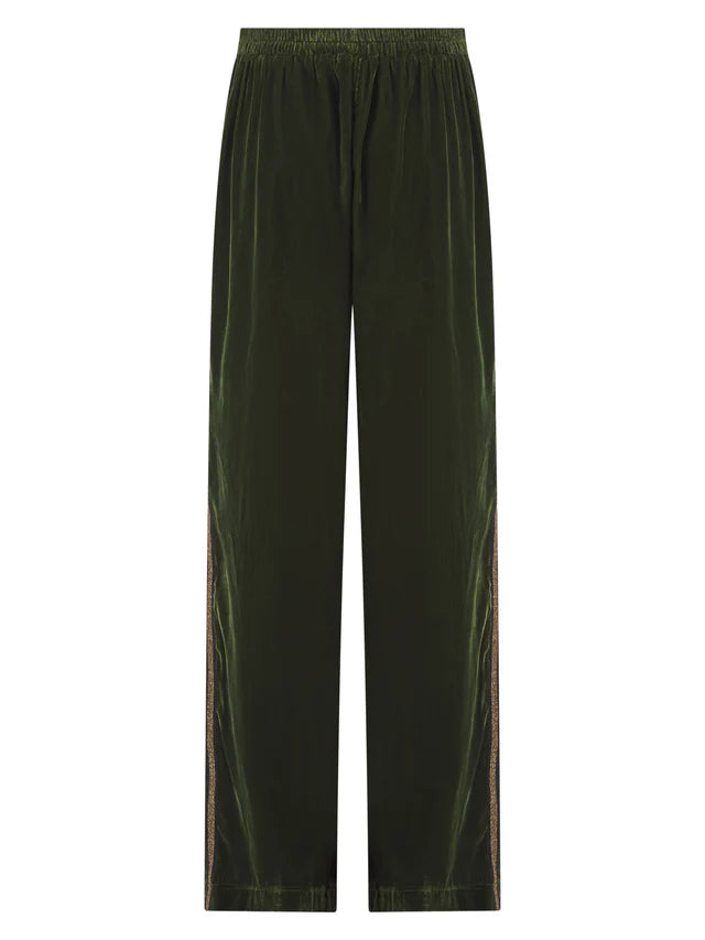 Phoenix Velvet Trousers in Luxe Green