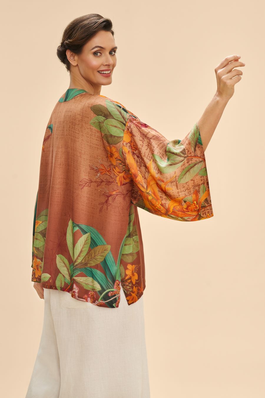 Botany Bliss Kimono Jacket - Taupe