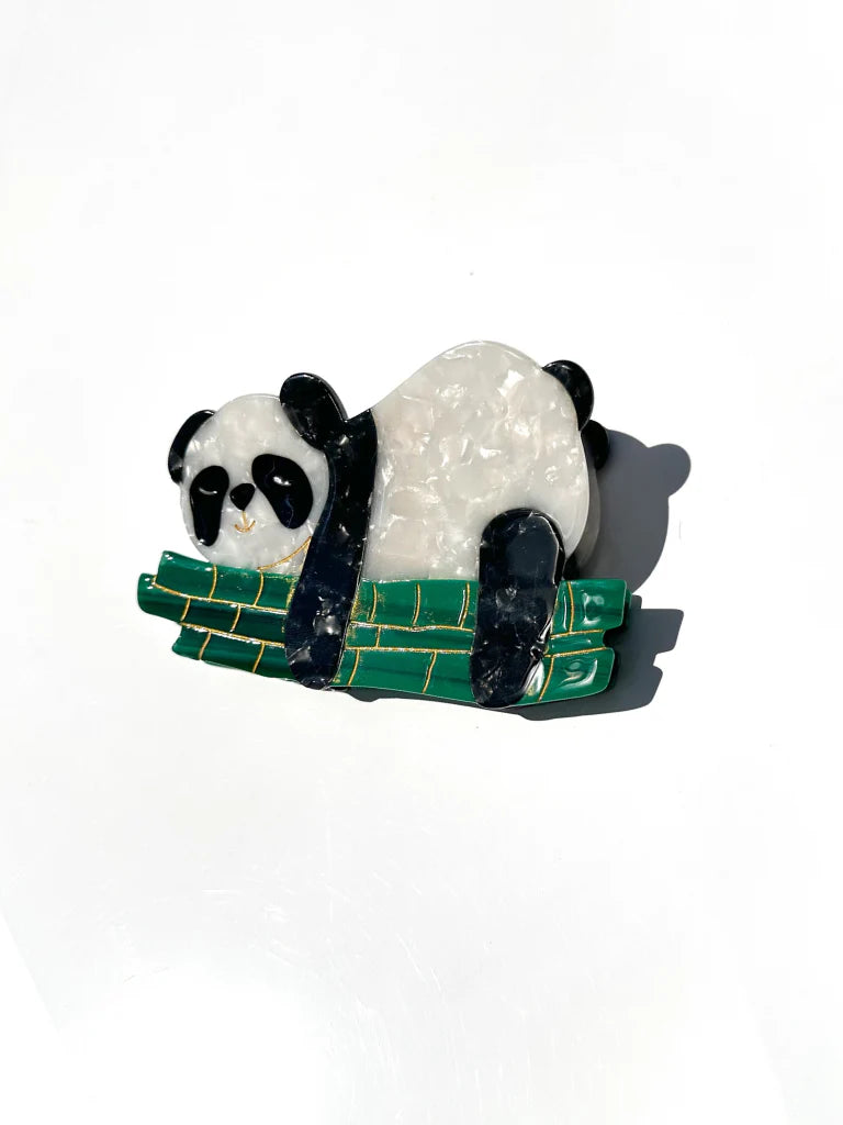 Hand-Painted Panda Claw Hair Clip