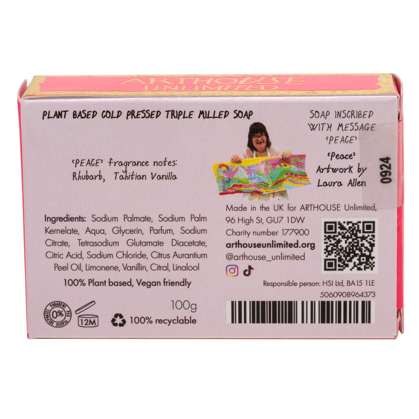 Peace Triple Milled Soap 100g