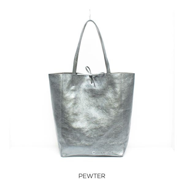 Metallic Leather Shopper