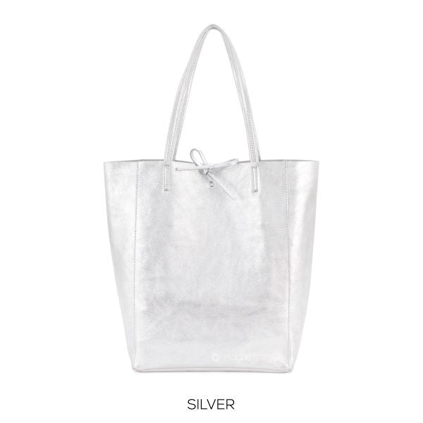 Metallic Leather Shopper