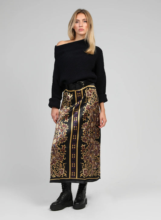 Roby Skirt in Cream and Black