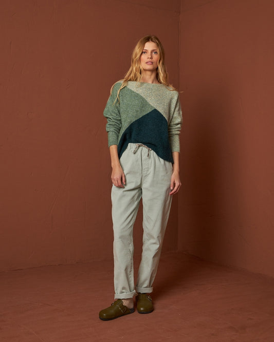 Cotton Cord Trousers in Aqua