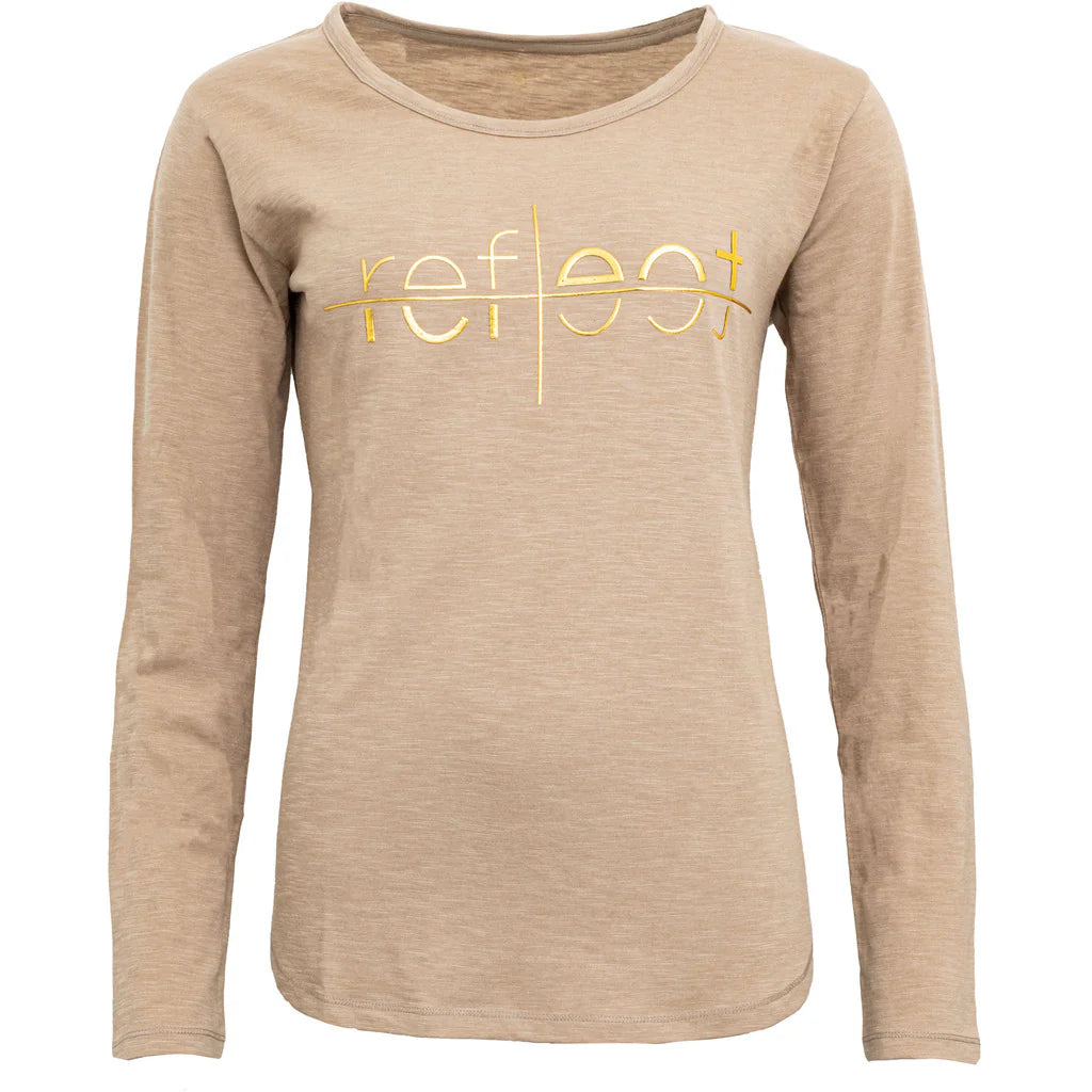 Reflect Tee in Sand with Gold