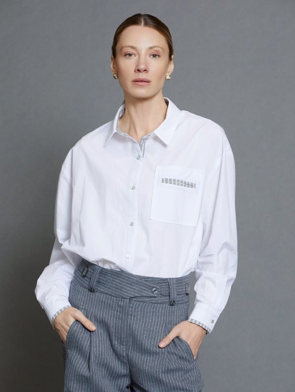 Poplin Cotton Shirt in White