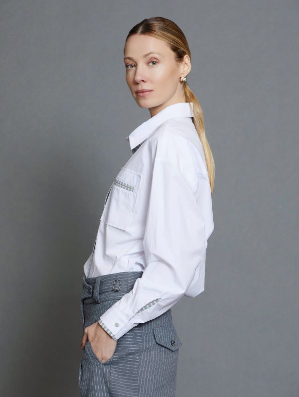 Poplin Cotton Shirt in White