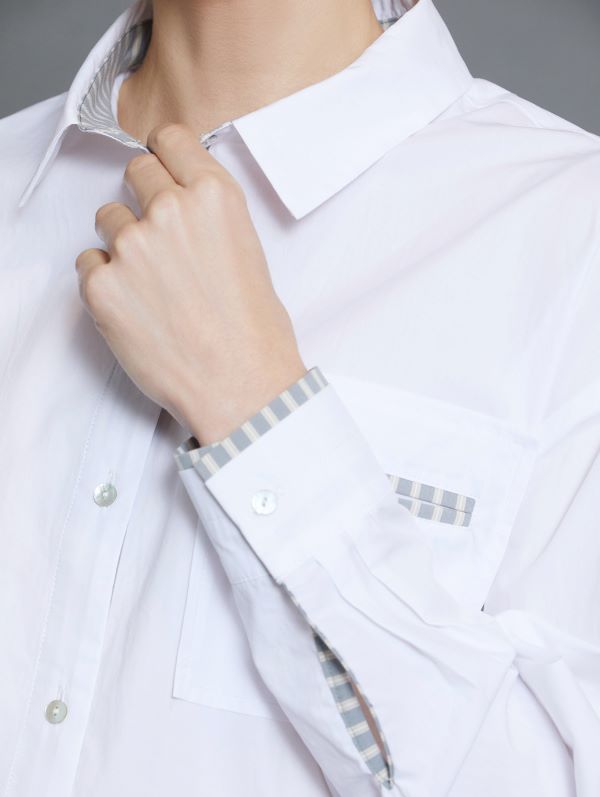 Poplin Cotton Shirt in White