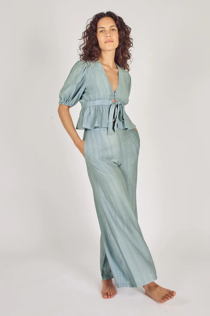 Wide Boy Trousers in Blue