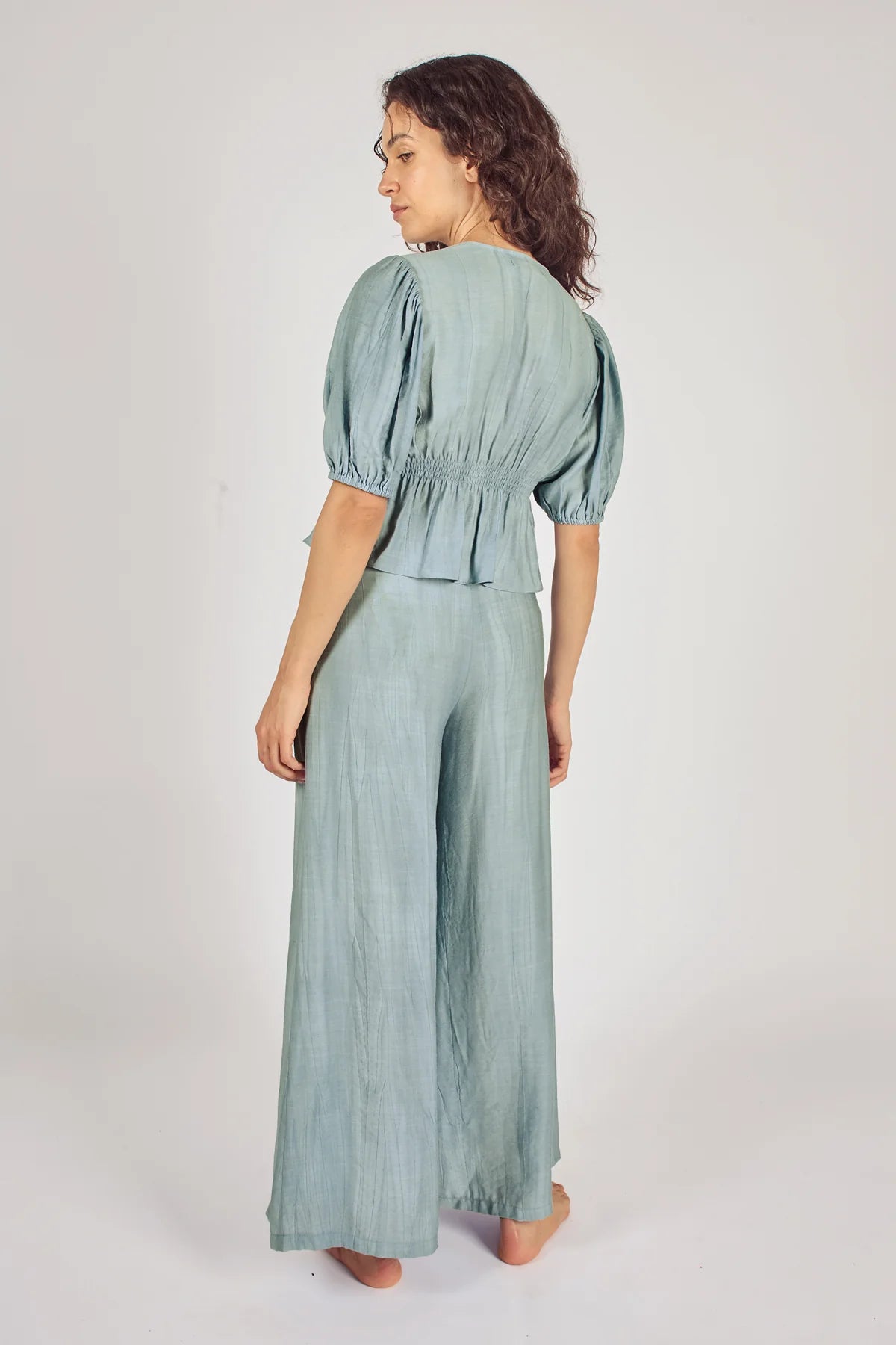 Wide Boy Trousers in Blue
